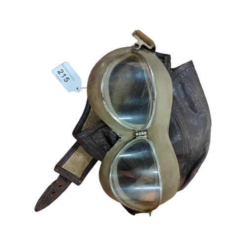 215 - GERMAN LUFTWAFFE PILOTS HAT & GOGGLES