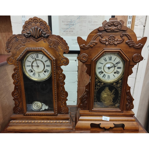 239 - 2 GINGERBREAD CLOCKS