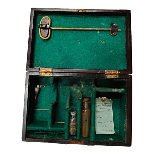 300 - ANTIQUE GUN BOX & CONTENTS