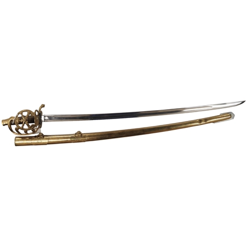 316 - FRENCH ARTILLERY SWORD & METAL SHEATH