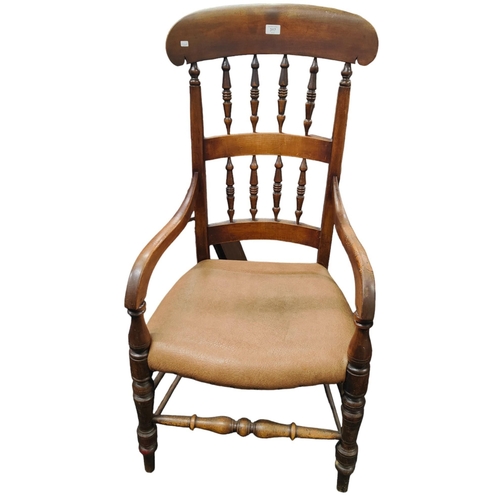 317 - ANTIQUE OPEN ARMCHAIR