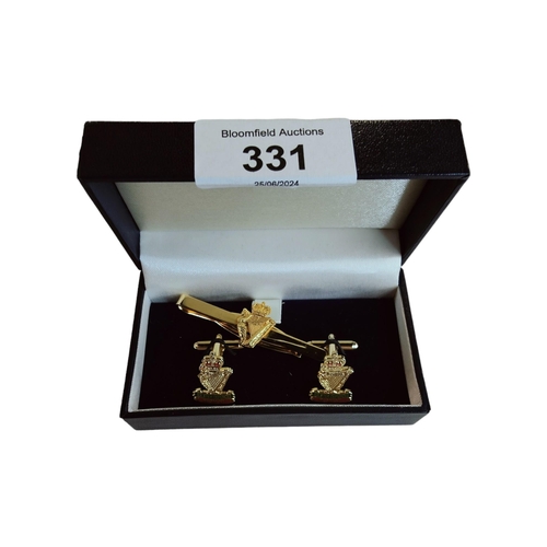 331 - PAIR OF U.D.R (ULSTER DEFENCE REGIMENT) CUFFLINKS & TIE SLIDE