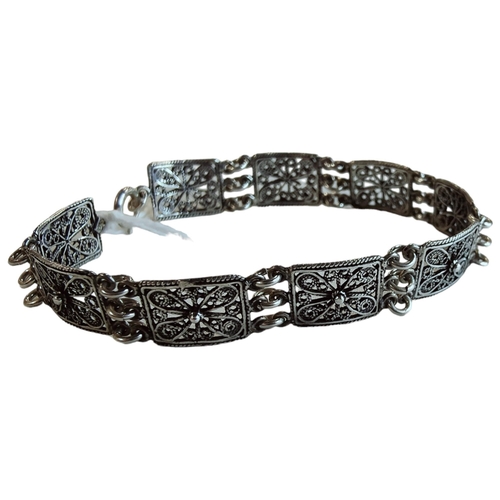 395 - SILVER FILIGREE BRACELET