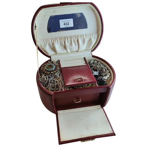 432 - JEWELLERY BOX & COSTUME JEWELLERY