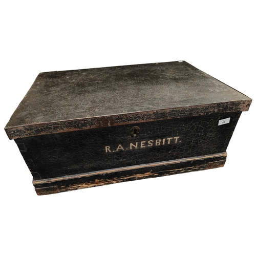 45 - ROYAL IRISH CONSTABULARY KIT BOX - R.A.NESBITT - 49818 ROBERT A NESBITT.  NATIVE OF ARMAGH.  5 FOOT ... 