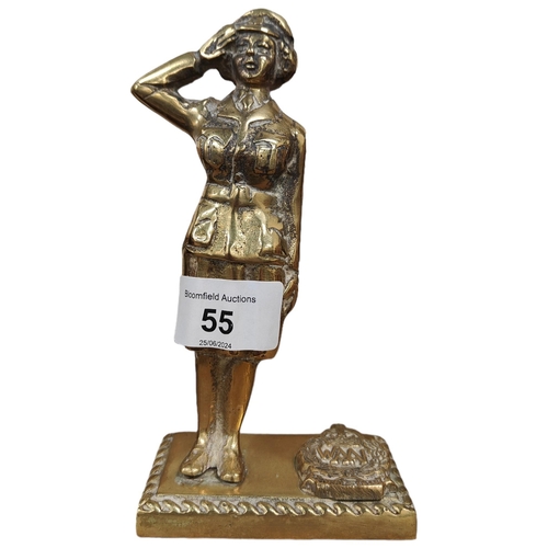 55 - WW2 WOMENS R.A.F (ROYAL AIR FORCE) SOLID BRASS FIGURE