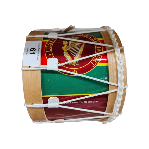 61 - ULSTER DEFENCE REGIMENT (U.D.R) MINIATURE DRUM