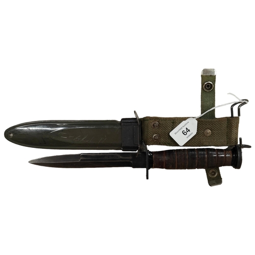 64 - U.S ARMY FIGHTING KNIFE & SHEATH