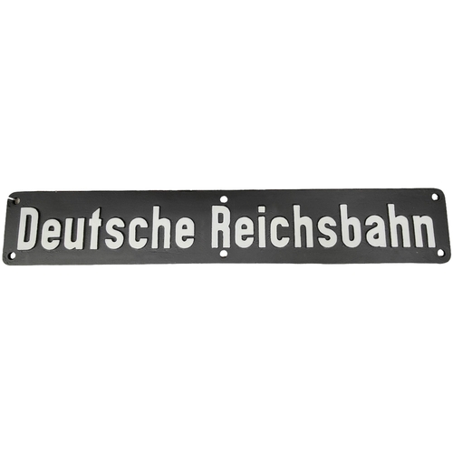 66 - ORIGINAL WORLD WAR II THIRD REICH DEUTSCHE REICHSBAHN TRAIN ENGINE PLAQUE (RE-PAINTED)