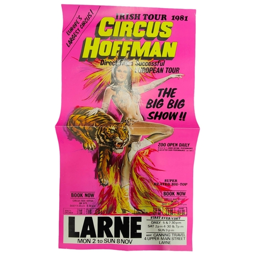 77 - ORIGINAL 1981 CIRCUS HOFFMAN POSTER LARNE 34cm X 62cm