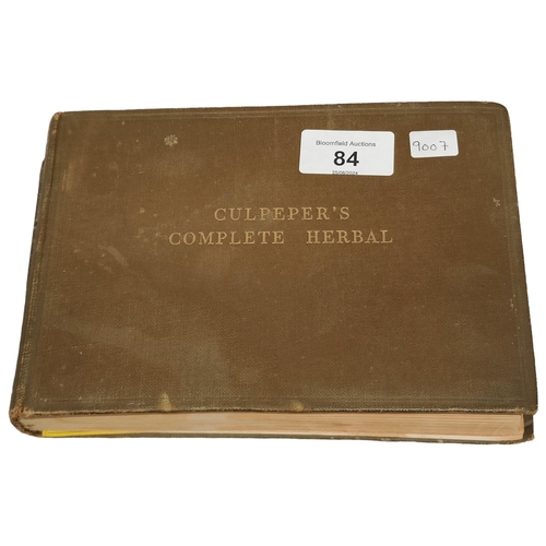 84 - OLD BOOK: GULPERER'S COMPLETE HERBAL