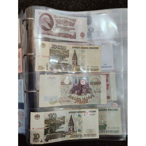 462 - FOLDER OF MAINLY RUSSIAN BANKNOTES