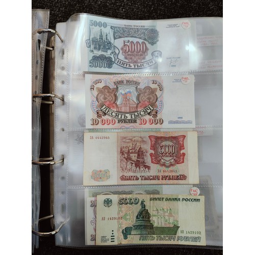 462 - FOLDER OF MAINLY RUSSIAN BANKNOTES