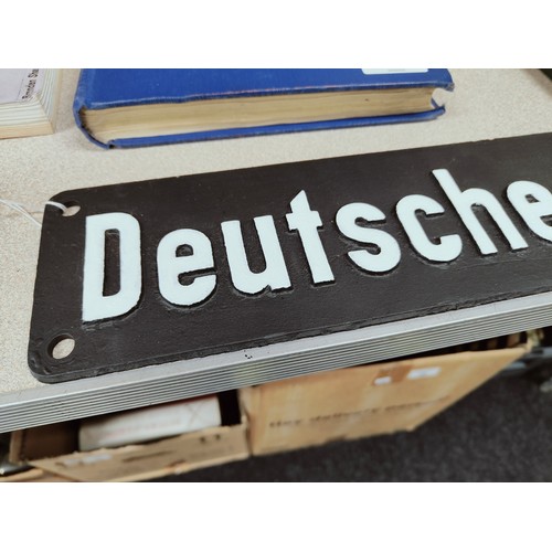 66 - ORIGINAL WORLD WAR II THIRD REICH DEUTSCHE REICHSBAHN TRAIN ENGINE PLAQUE (RE-PAINTED)