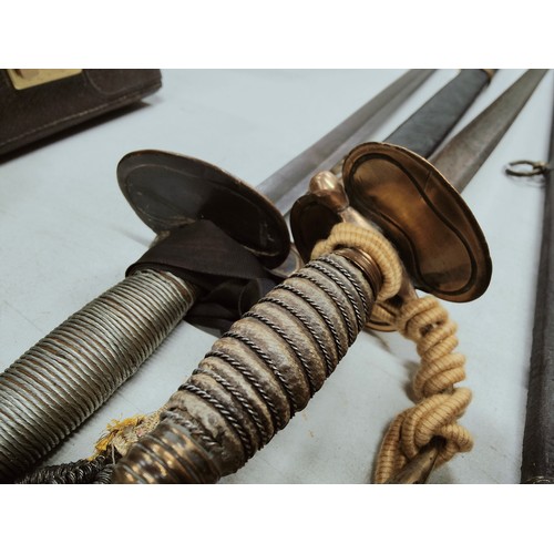 160 - 2 X MILITARY SWORDS & SHEATHS