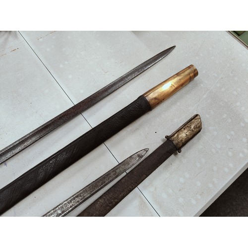 160 - 2 X MILITARY SWORDS & SHEATHS