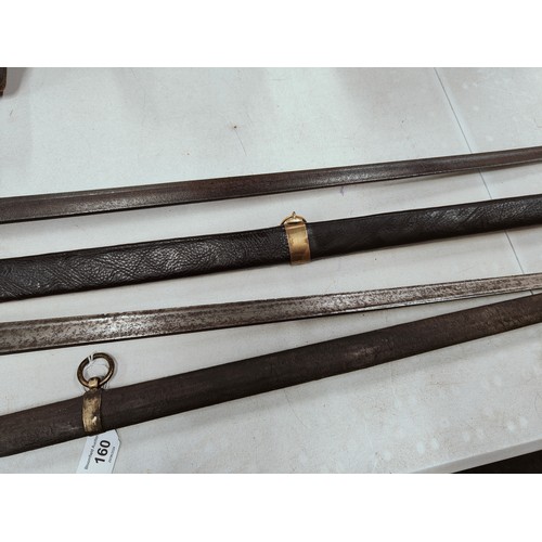 160 - 2 X MILITARY SWORDS & SHEATHS