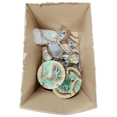 101 - BOX OF SILVER PLATE ETC