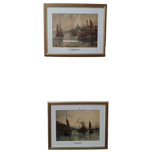 105 - DAVID ARTIN PAIR WATERCOLOURS SEAS SCAPES