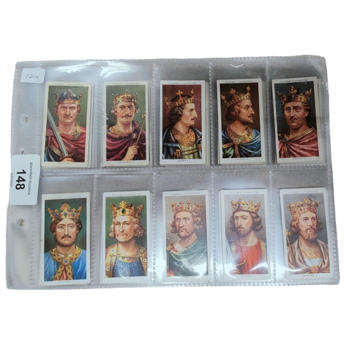 148 - QUANTITY OF CIGARETTE CARDS JOHN PLAYERS KINGS AND QUEENS OF ENGLAND