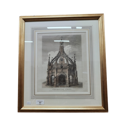 17 - ANTIQUE FRAMED PRINT - CHICHESTER CROSS