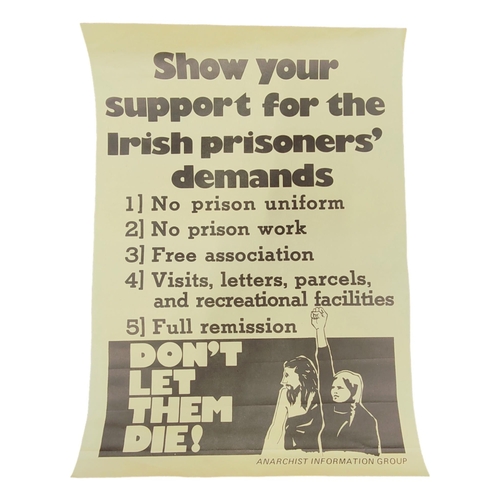 413 - REPUBLICAN PROPAGANDA POSTER - IRISH PRISONER DEMANDS 16 