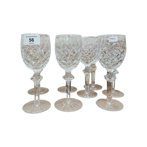 56 - 8 WATERFORD TALL GOBLET GLASSES