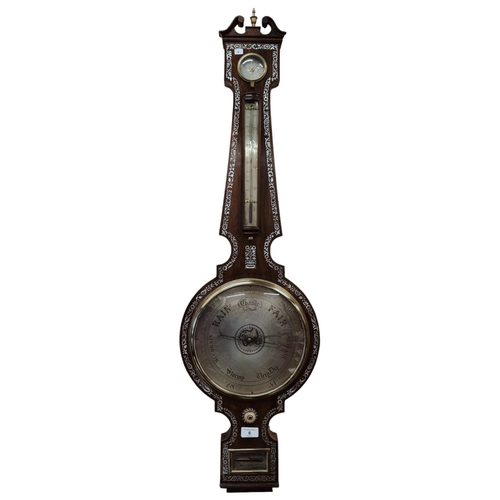 6 - EARLY 19TH CENTURY BAROMETER WITH MOTHER OF PEARL INLAY BY 'SILO' BELFAST C.1820