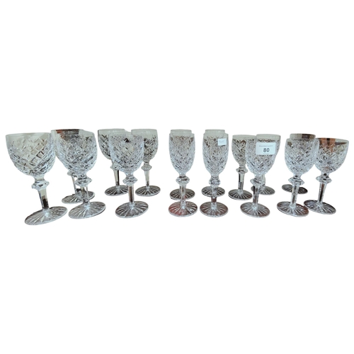 80 - 2 SETS OF 6 AND A SET OF 4 WATERFORD GLASSES