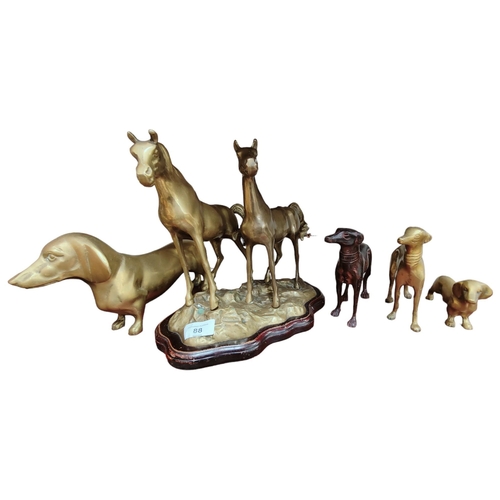 88 - QUANTITY OF BRASS ANIMALS