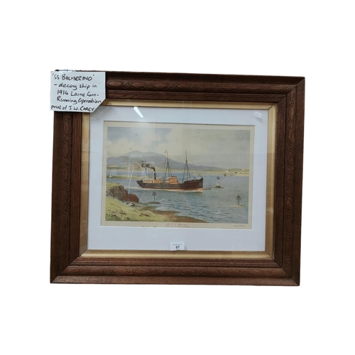 97 - FRAMED J.W. CAREY PRINT 'SS BALMENNO'