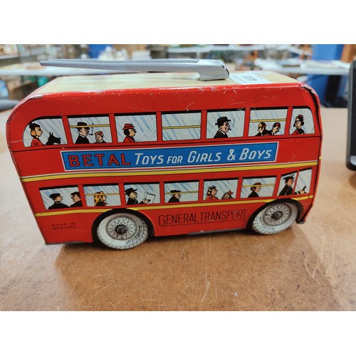 400 - RARE WELLS BRIM 1950's TINPLATE TROLLEY BUS