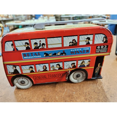 400 - RARE WELLS BRIM 1950's TINPLATE TROLLEY BUS