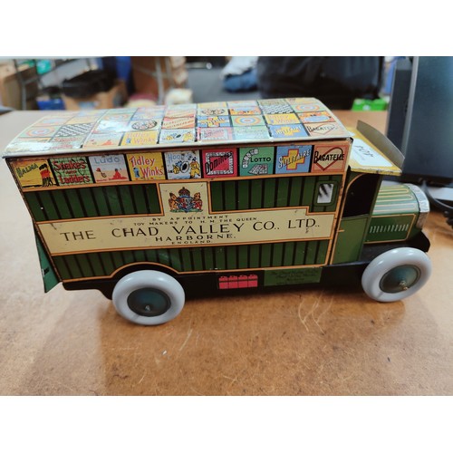 404 - RARE CHAD VALLEY TINPLATE DENNIS GAMES DELIEVERY VAN