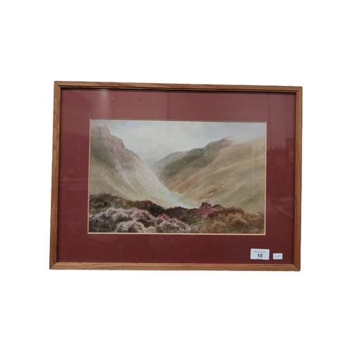 10 - J.W. CAREY - WATERCOLOUR - IRISH LANDSCAPE 35 X 23 CM