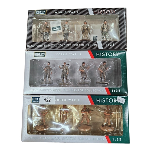 122 - 3 BOXED SETS OF WW2 METAL SOLDIERS