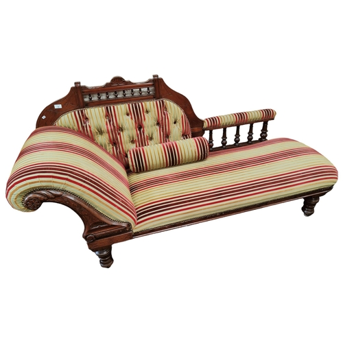 14 - EDWARDIAN MAHOGANY CHAISE LOUNGE