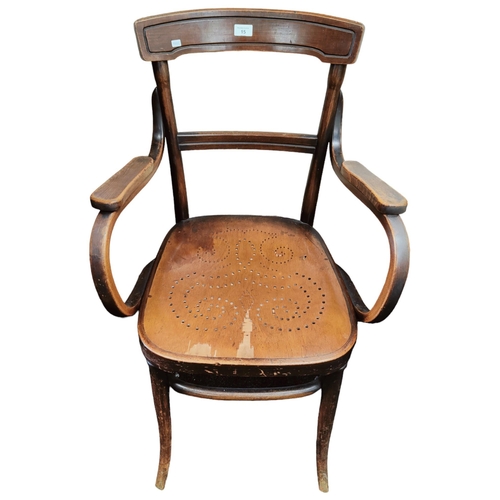 15 - BENTWOOD ARMCHAIR