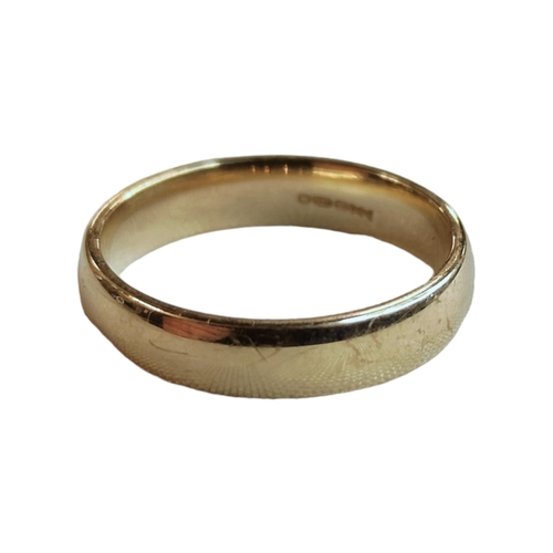 264 - 9 CARAT GOLD WEDDING BAND 3.28 GRAMS