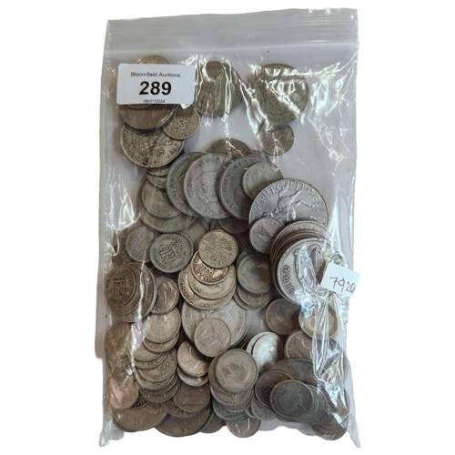 289 - BAG OF SILVER AND OTHER COINS