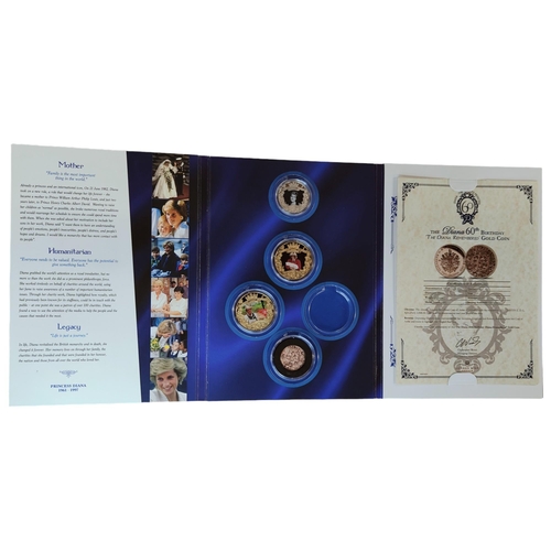 292 - DIANA THE PEOPLE'S PRINCESS COIN SET (MISSING 1 COIN) INCLUDES A 9 CARAT GOLD COIN 8 GRAMS