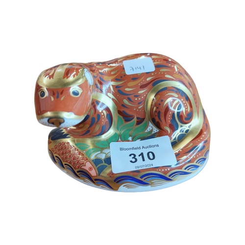 310 - ROYAL CROWN DERBY - OTTER WITH GOLD STOPPER