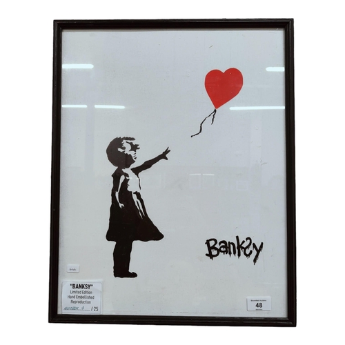 48 - 'BANKSY' LIMITED EDITION HAND EMBELLISHED REPRODUCTION