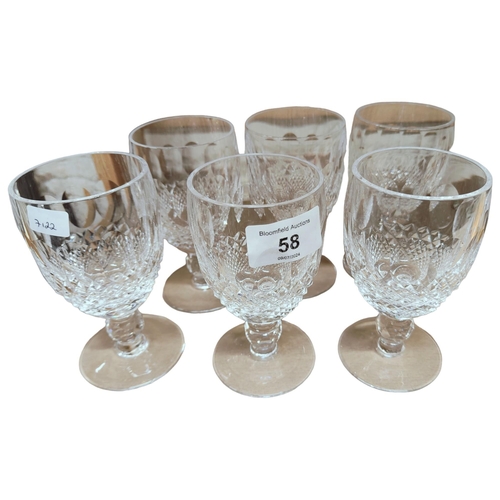 58 - SET OF 6 WATERFORD CRYSTAL GLASSES