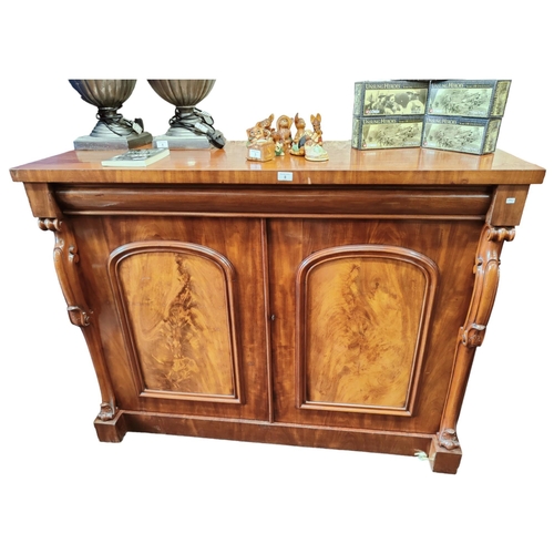 8 - VICTORIAN MAHOGANY 2 DOOR SIDEBOARD