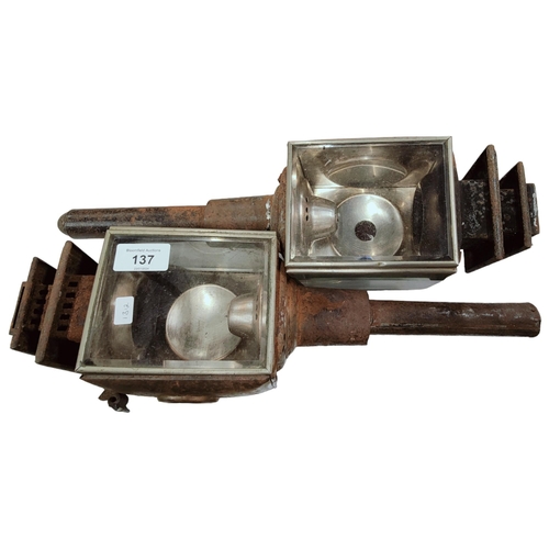 137 - PAIR OF CARRIAGE LANTERNS