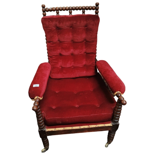 225 - VICTORIAN BOBBIN ROSEWOOD ARMCHAIR