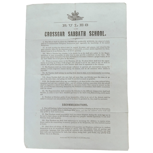 282 - ANTIQUE POSTER - CROSSGAR SABBATH SCHOOL