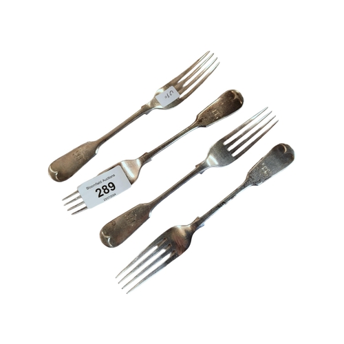 289 - 4 X SILVER FORKS 6.5