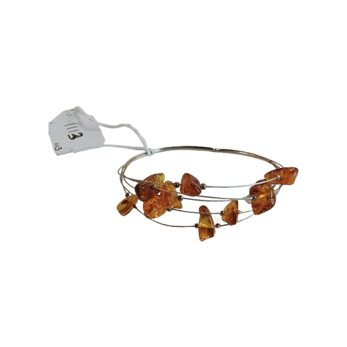 299 - SILVER & AMBER BRACELET